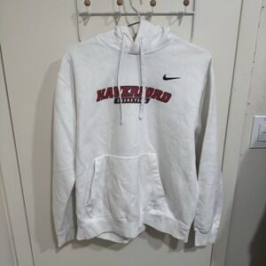 Nike Haverford Basketball Graphic White Hoodie Sweatshirt Men's Size Large